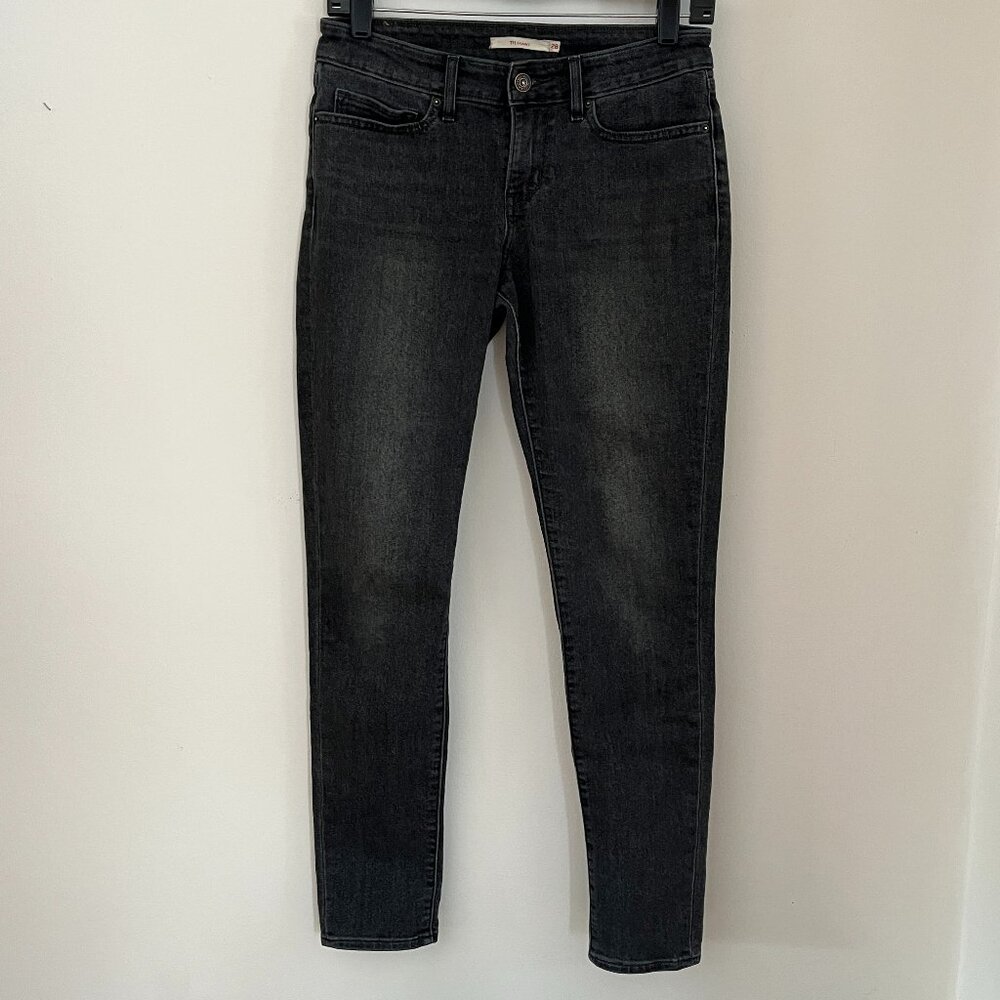 Levis 711 Skinny Dark Gray/Light Black Jeans Womens 28/6 - Ankle - Zipper Fly
